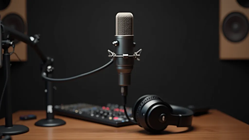 Profesionální podcast studio s XLR mikrofony