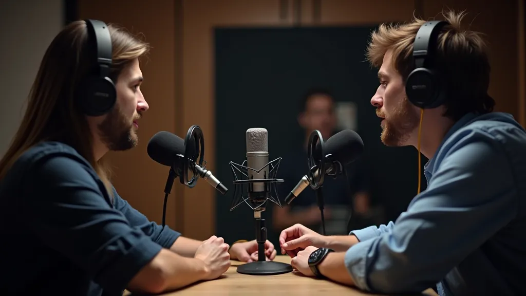 Podcast tým v profesionálním studiu